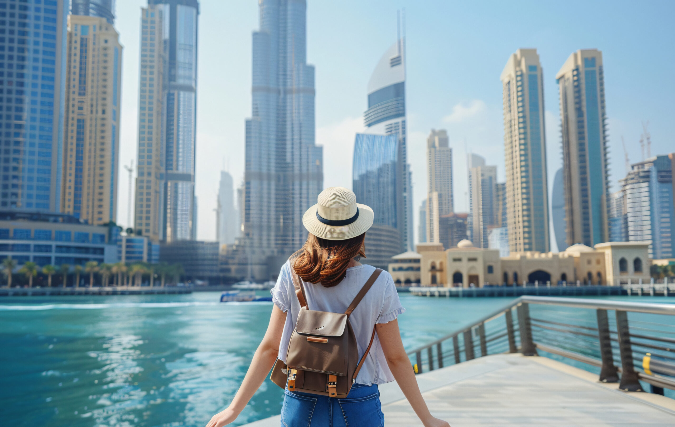 A detailed Dubai itinerary featuring iconic landmarks like Burj Khalifa, Dubai Mall, and Jumeirah Beach